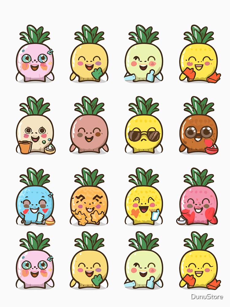 kawaii pineapple pattern by DunuStore T-Shirts, Hoodie, Sweatshirt | BlankRebels.com (Image 3)