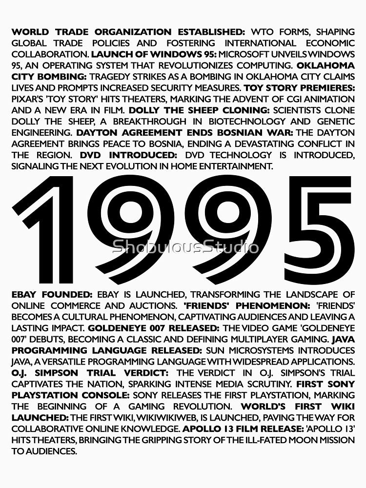 Step into '95: Exclusive Birthday Collection Celebrating a Year of Milestones by ShobulousStudio T-Shirts,... (Image 3)