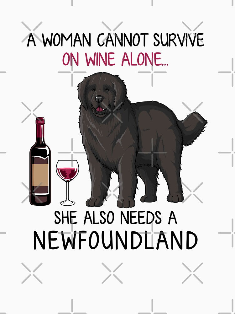 Newfoundland and wine Funny dog by TeeDoozy T-Shirts, Hoodie, Sweatshirt | BlankRebels.com (Image 2)
