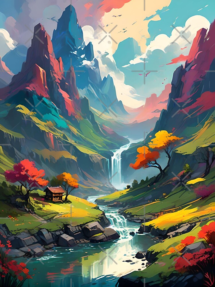 Abstract Mountain Waterfall Art by Esterlane T-Shirts, Hoodie, Sweatshirt | BlankRebels.com (Image 3)