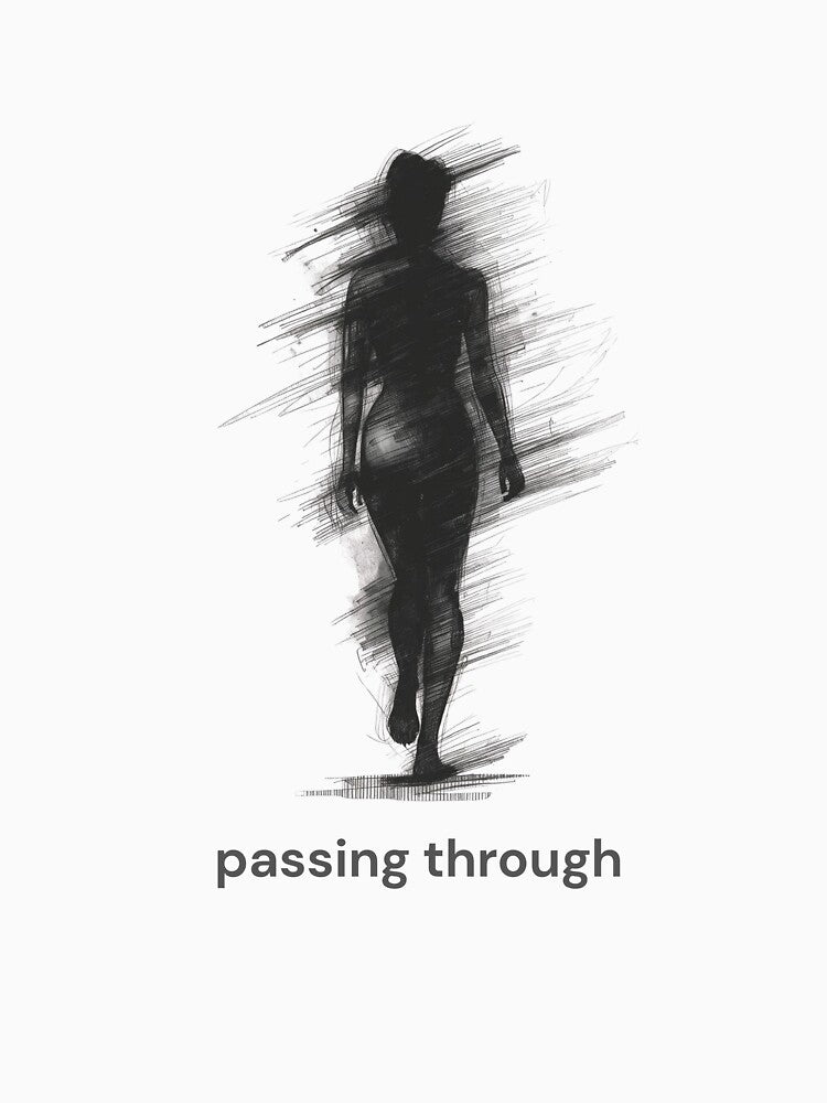 Passing Through – Minimal Existential Figure Design for T-Shirts & Hoodies by KindByNature Sweatshirt (Image 3)
