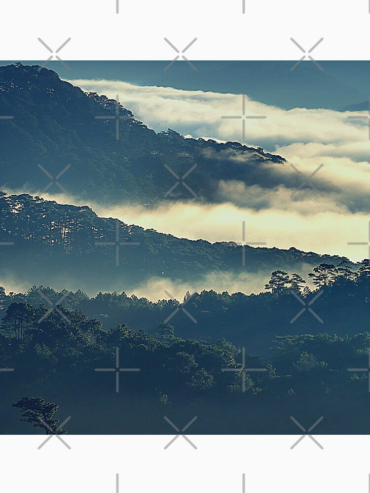 Mountains Covered In Fog, Landscape Photography, Forest Art, Cloudy Sky by Nature-Arts T-Shirts, Hoodie, Sweatshirt (Image 3)