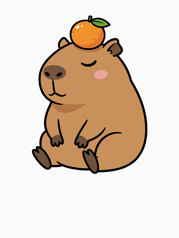 Zen Chill Capybara with Orange Yuzu Fruit by dmejpl T-Shirts, Hoodie, Sweatshirt | BlankRebels.com (Image 3)