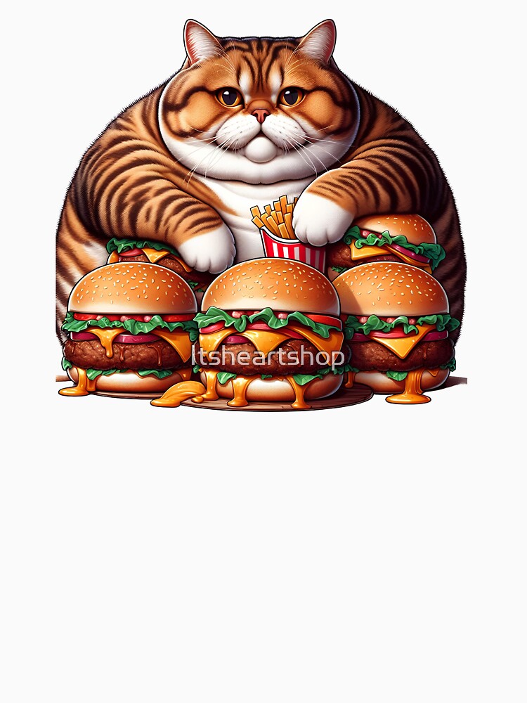 Funny Cat With Burgers by Itsheartshop T-Shirts, Hoodie, Sweatshirt | BlankRebels.com (Image 3)