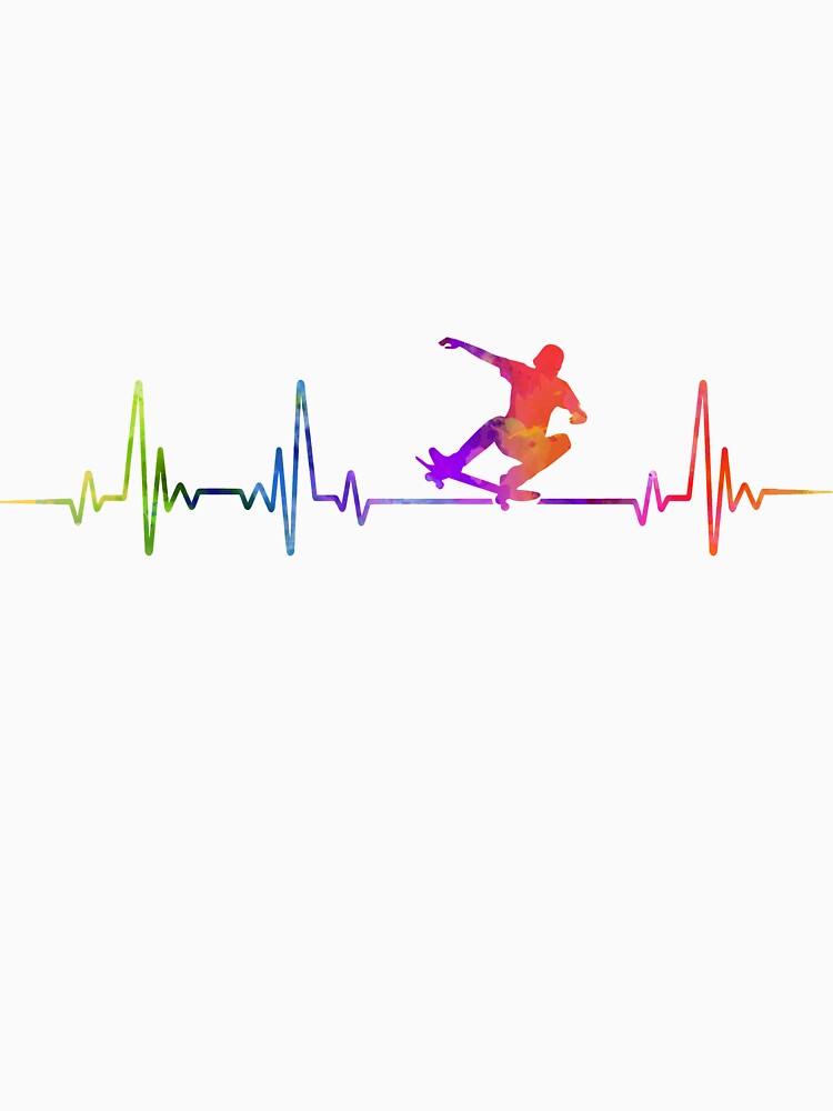 Skateboarding heartbeat watercolor by loves789 T-Shirts, Hoodie, Sweatshirt | BlankRebels.com (Image 3)