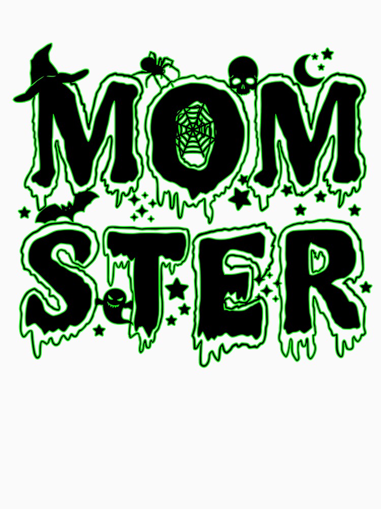 MOMSTER Halloween t-shirt, Halloween shirt for mom, Halloween gift for mom, Mom life, black and green by... (Image 3)