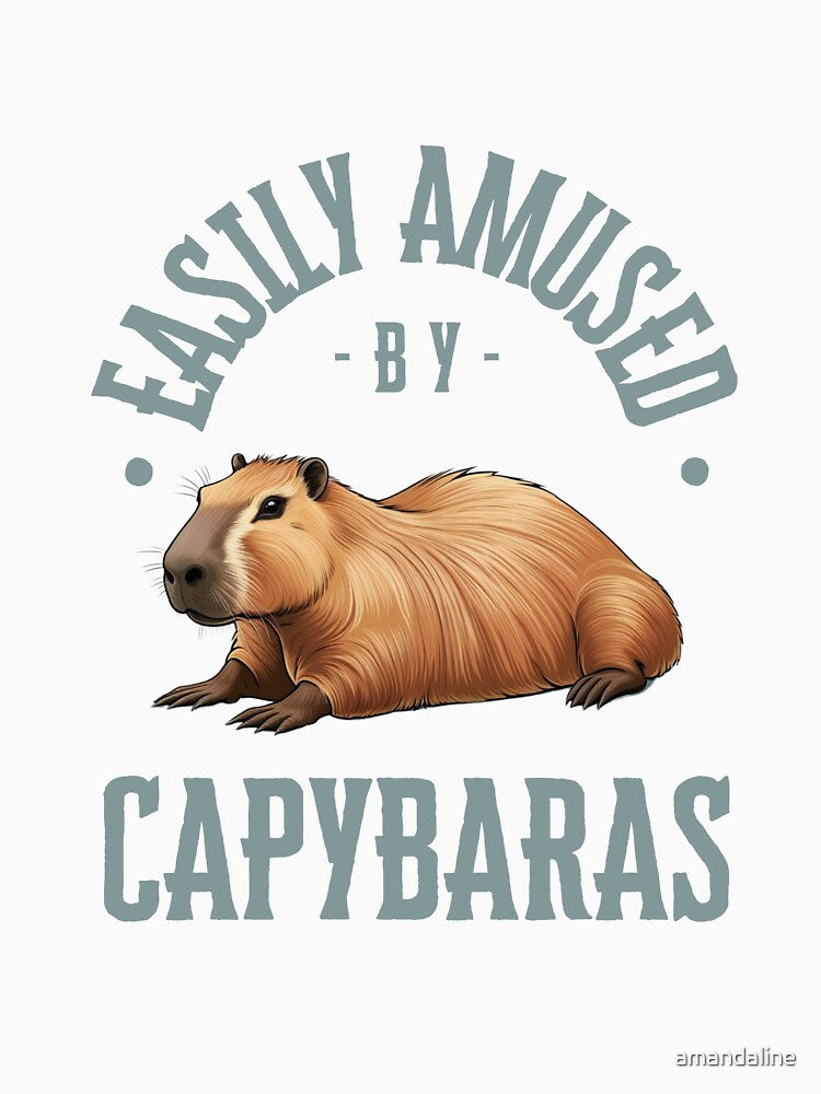 Easily Amused by Capybaras – Realistic Capybara Art by amandaline T-Shirts, Hoodie, Sweatshirt | BlankRebels.com (Image 3)