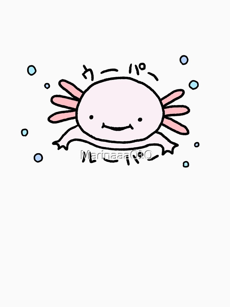 Kawaii Cute Axolotl Anime Japanese Animal Manga Logo Art by Marinaaa010 T-Shirts, Hoodie, Sweatshirt (Image 3)
