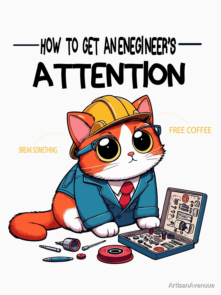 How To Get An Engineers Attention quote, Engineer, Funny Cat by ArtisanAvenuue T-Shirts, Hoodie, Sweatshirt (Image 3)