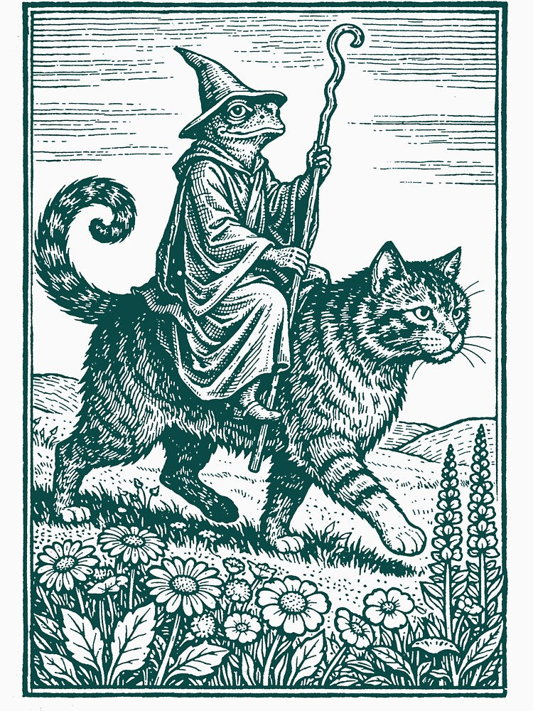 Funny Wizard Frog and Medieval Cat Vintage by RandyHaskins T-Shirts, Hoodie, Sweatshirt | BlankRebels.com (Image 3)