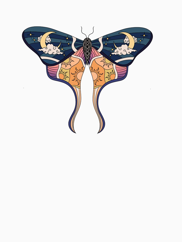 Colourful moth sun and moon celestial vibes by waltcrystal T-Shirts, Hoodie, Sweatshirt | BlankRebels.com (Image 3)