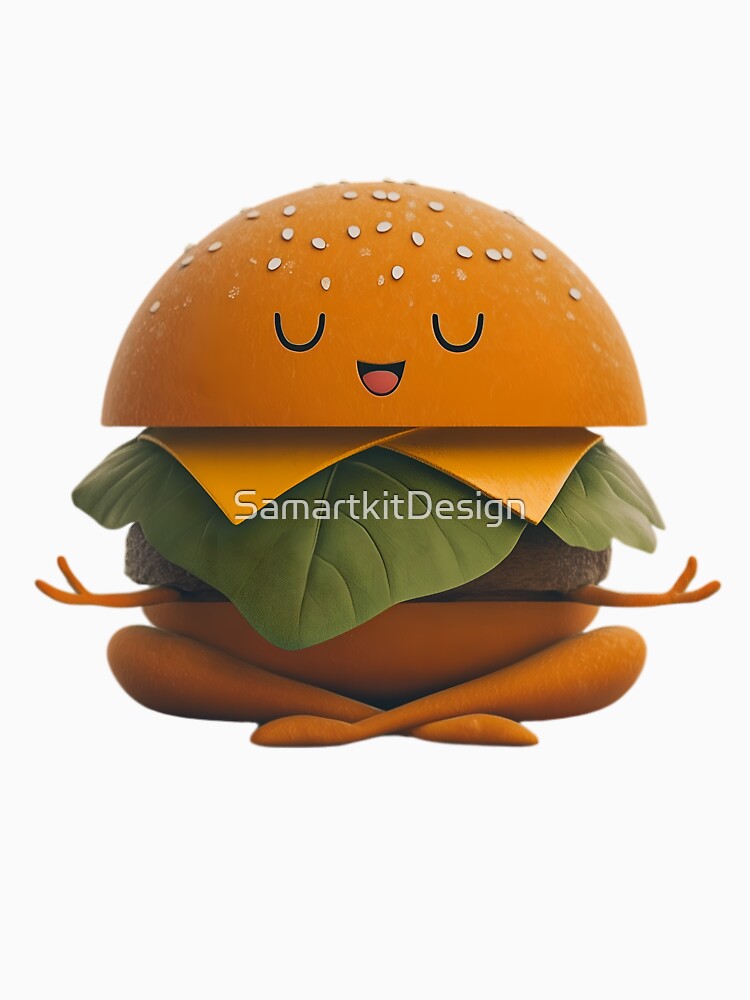 Meditating Burger – Cute Kawaii Food Yoga by SamartkitDesign T-Shirts, Hoodie, Sweatshirt | BlankRebels.com (Image 3)