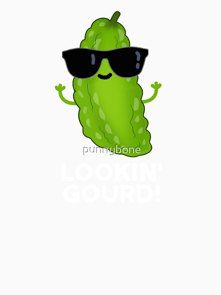 Looking Gourd Funny Cool Veggie Pun (Dark BG) by punnybone