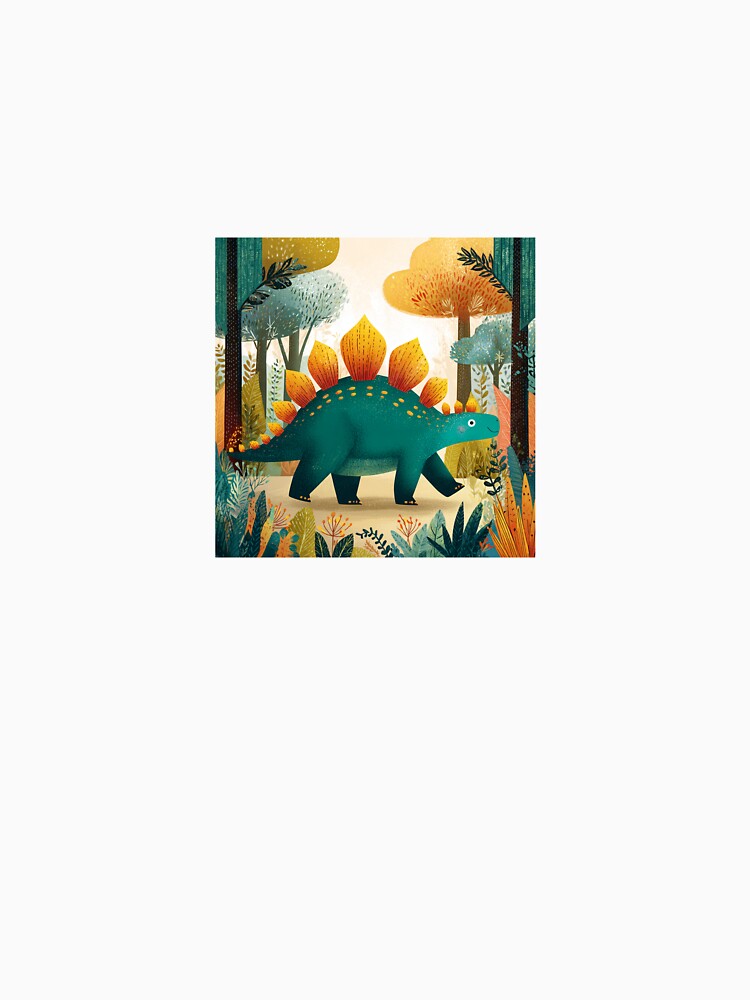 Cute Stegosaurus in Peaceful Forest Illustration by Bambear T-Shirts, Hoodie, Sweatshirt | BlankRebels.com (Image 3)