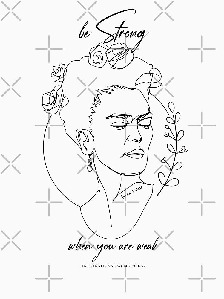 Frida Kahlo Line Art Drawing by SurfolioPrints T-Shirts, Hoodie, Sweatshirt | BlankRebels.com (Image 3)