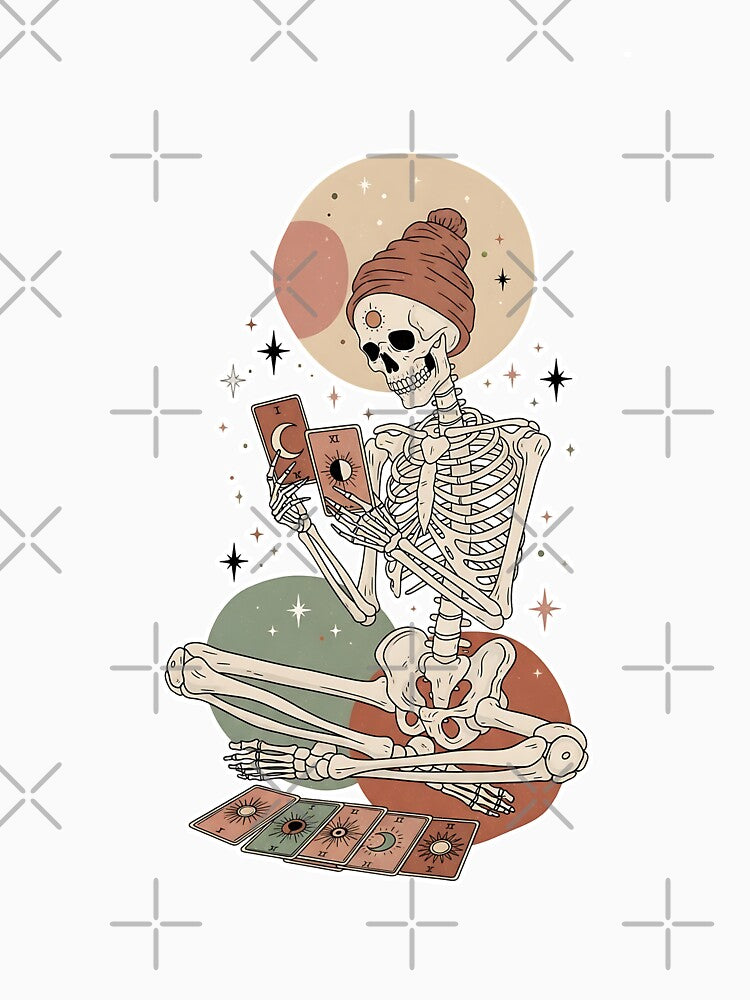 Skeleton Reading Cosmic Tarot by Pluto ⭐️ T-Shirts, Hoodie, Sweatshirt | BlankRebels.com (Image 3)