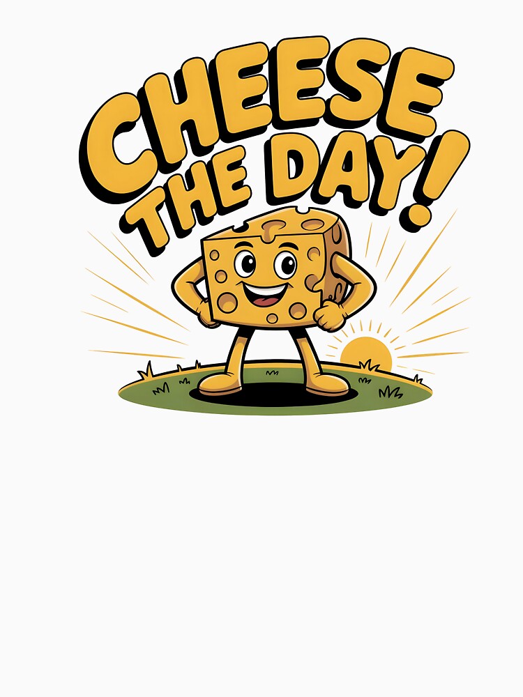 Cheese the Day – Funny Cheese Pun Motivational Design by Estalon