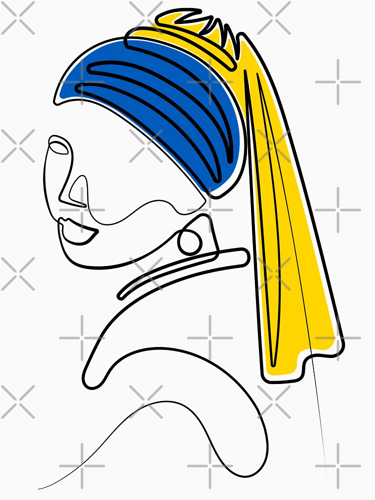 Pearled Girl | One Line Drawing | One Line Art | Minimal | Minimalist by One-Line-Artist T-Shirts, Hoodie,... (Image 3)