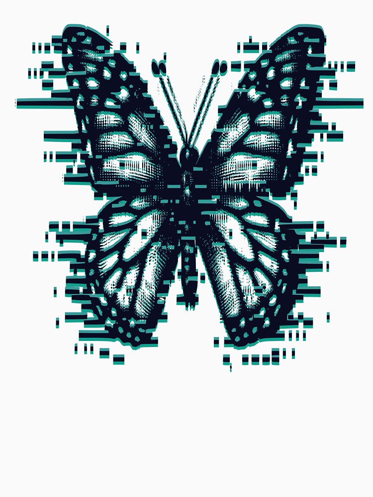 Modern Glitch butterfly illustration by CeliaZnx T-Shirts, Hoodie, Sweatshirt | BlankRebels.com (Image 3)