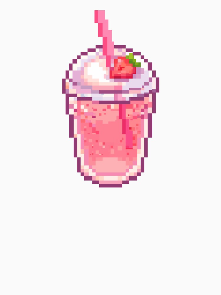 White Peach Juice Pixel Art – Cute Kawaii Pastel Aesthetic by Rizal Adittya