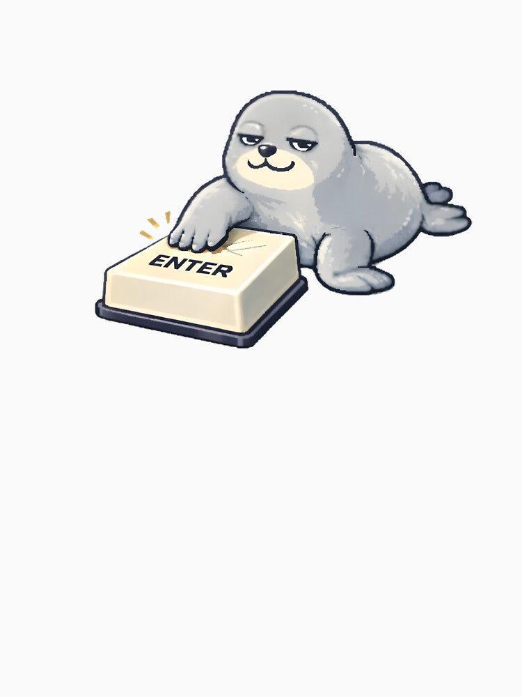 Seal Pressing Enter Key – Funny Tech Humor Keyboard Design by BriyaSol