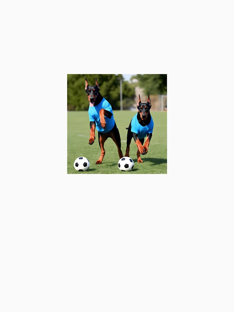 Dobermann love football too! Soccer and Dog Lovers - Chelsea, Everton, Leicester City, Ipswich Town - Any dog, any colour by Humour House Designs
