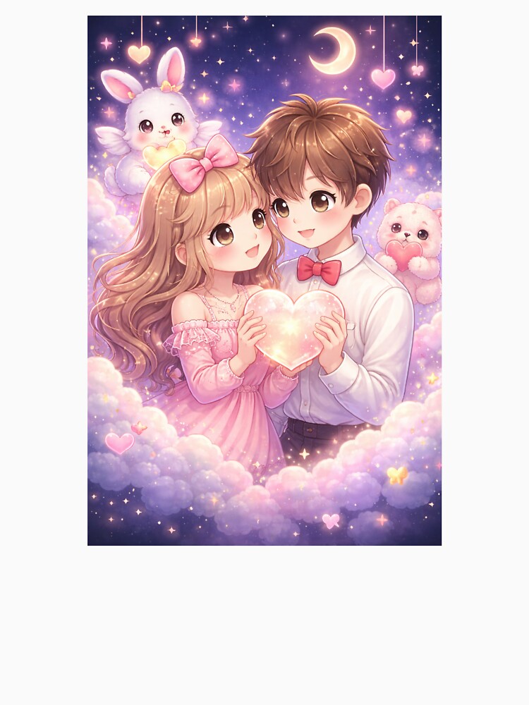 Dreamy Kawaii Valentine – Magical Love Couple by kimkosovo T-Shirts, Hoodie, Sweatshirt | BlankRebels.com (Image 3)