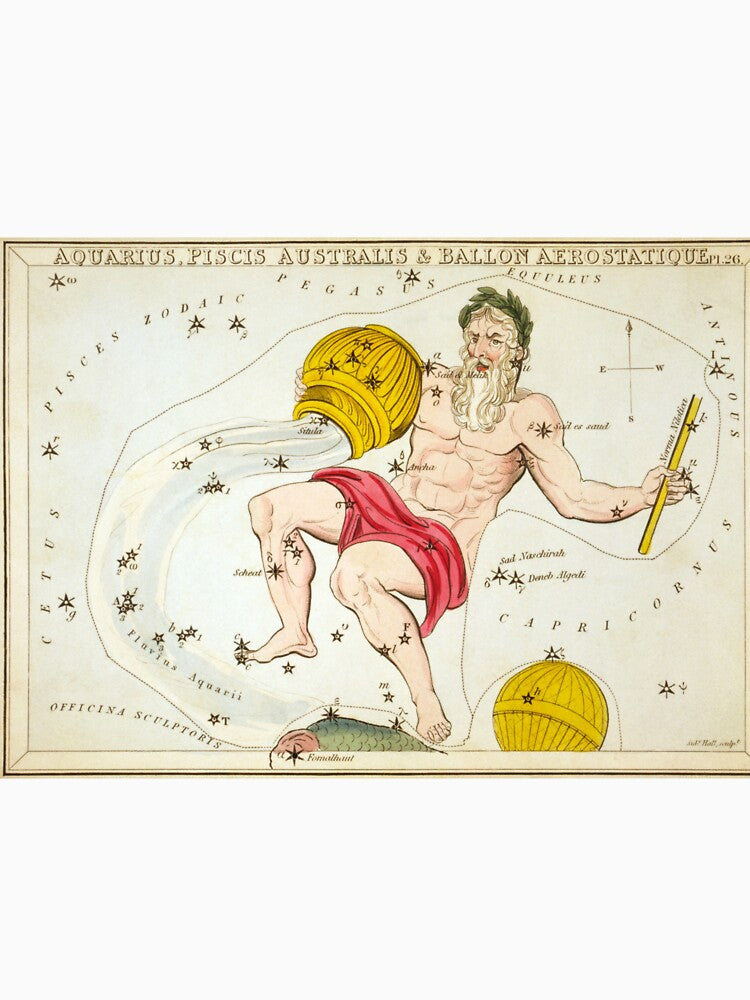 Vintage Aquarius Constellation Map (1825) by BravuraMedia T-Shirts, Hoodie, Sweatshirt | BlankRebels.com (Image 3)
