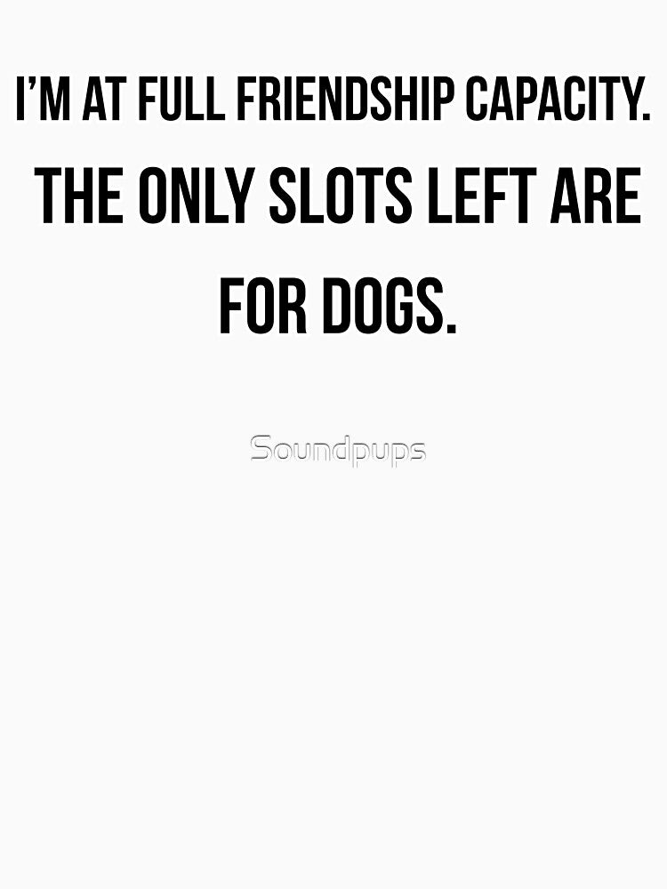I'm At Full Friendship Capacity.  The Only Slots Left Are For Dogs. by Soundpups T-Shirts, Hoodie, Sweatshirt (Image 3)