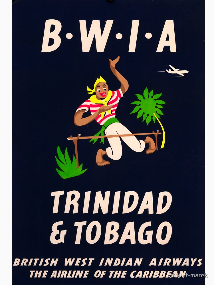 Trinidad and Tobago vintage travel poster by stickart-marek