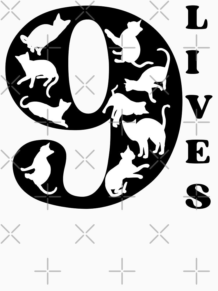 BLACK 9 LIVES - Funny Cat Pictures, A cat has nine lives by FunnyCatsFam T-Shirts, Hoodie, Sweatshirt (Image 3)