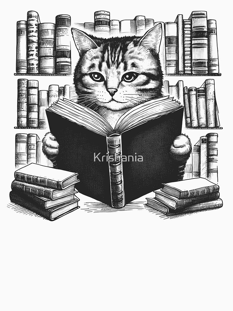 Cat Reading Book 2 by Kimberley King Art  King Art T-Shirts, Hoodie, Sweatshirt | BlankRebels.com (Image 3)