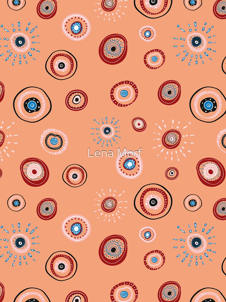 Greek evil eye pattern | Orange background by Lena Morf T-Shirts, Hoodie, Sweatshirt | BlankRebels.com (Image 3)
