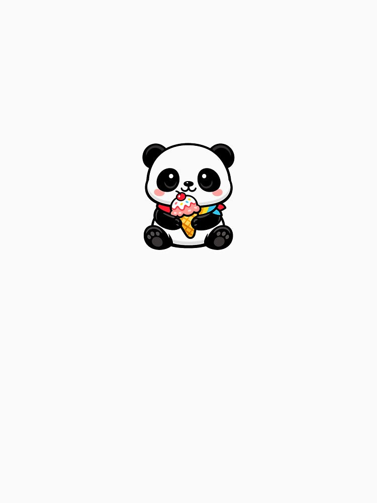 Panda Holding Ice Cream – Cute Kawaii Animal Design by QuirkyCartel T-Shirts, Hoodie, Sweatshirt | BlankRebels.com (Image 3)