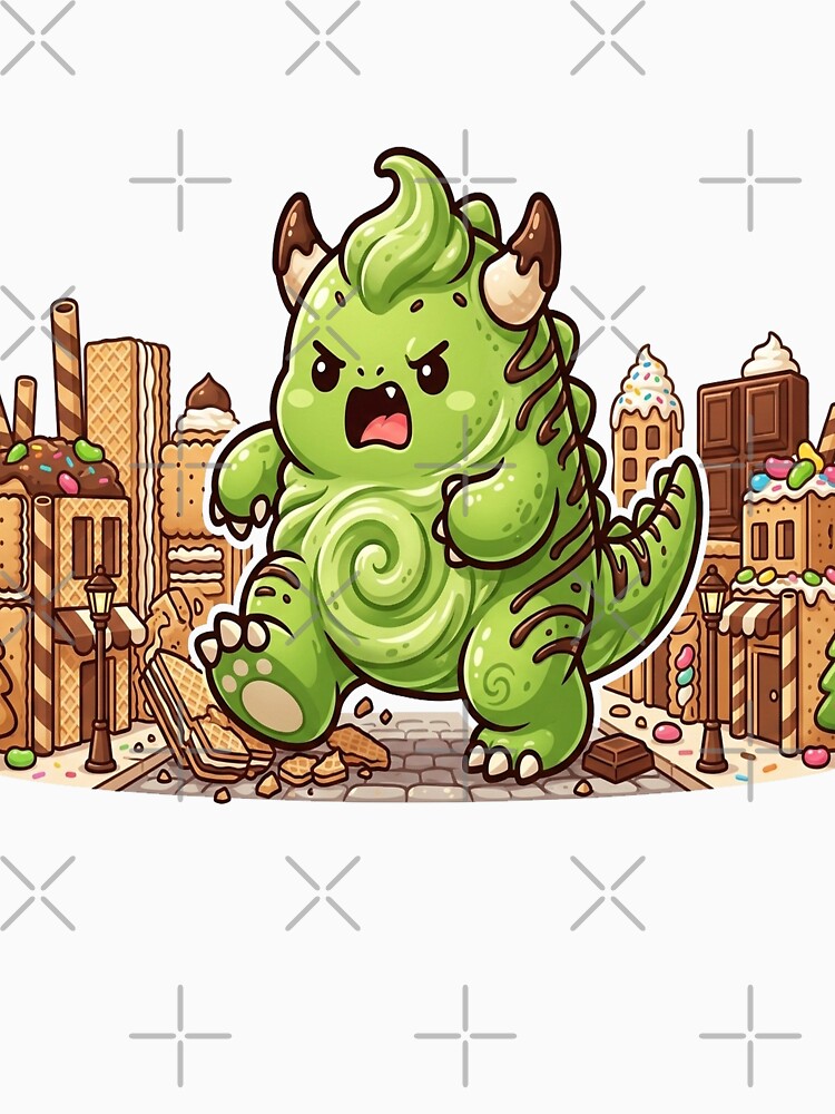 Matcha Monster – Cute Green Tea Kaiju Dessert Character by Ink Dynasty T-Shirts, Hoodie, Sweatshirt (Image 3)