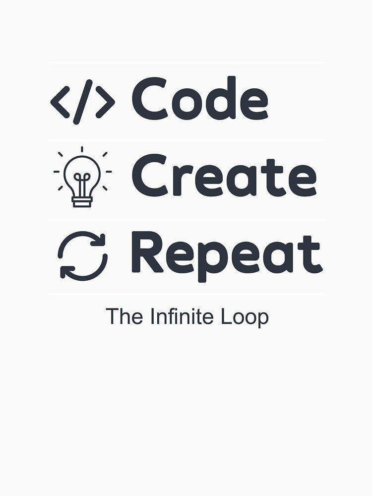 The infinite Cycle | Code Create Repeat Minimalist Design - 2 by Mode & Co. T-Shirts, Hoodie, Sweatshirt (Image 3)