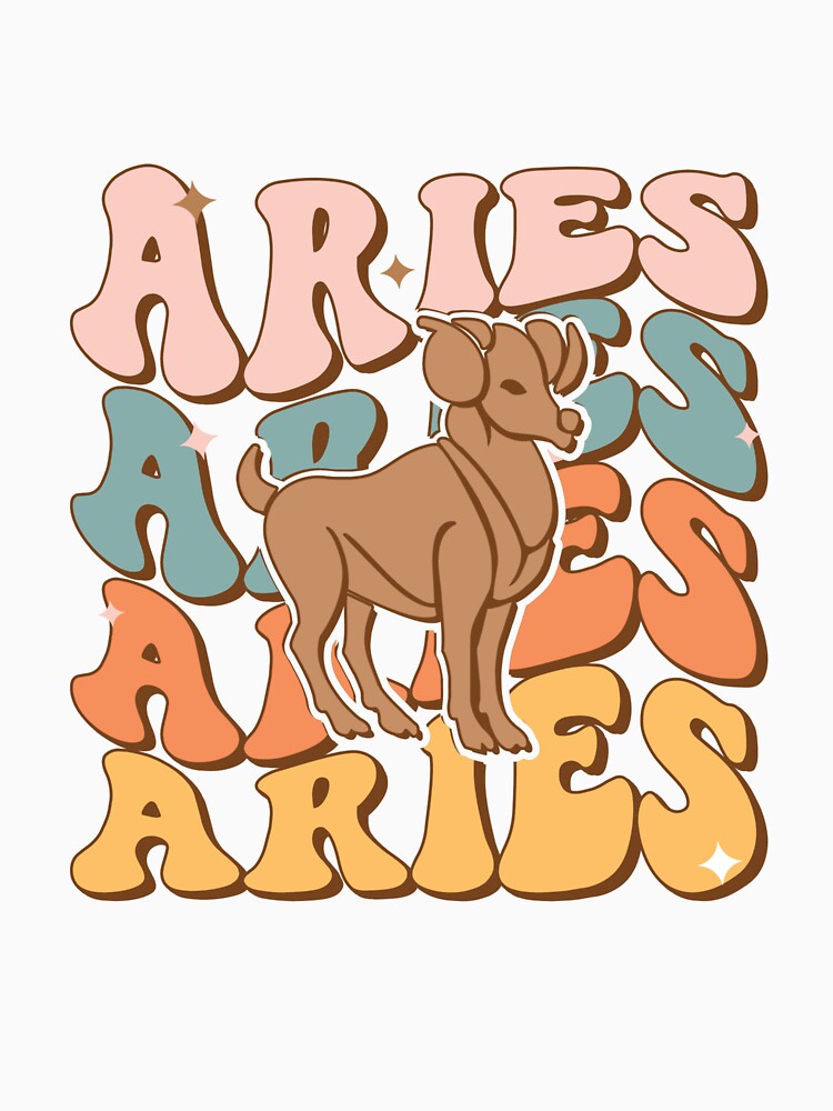 Aries Zodiac Symbol Retro Design by WanderInq T-Shirts, Hoodie, Sweatshirt | BlankRebels.com (Image 3)