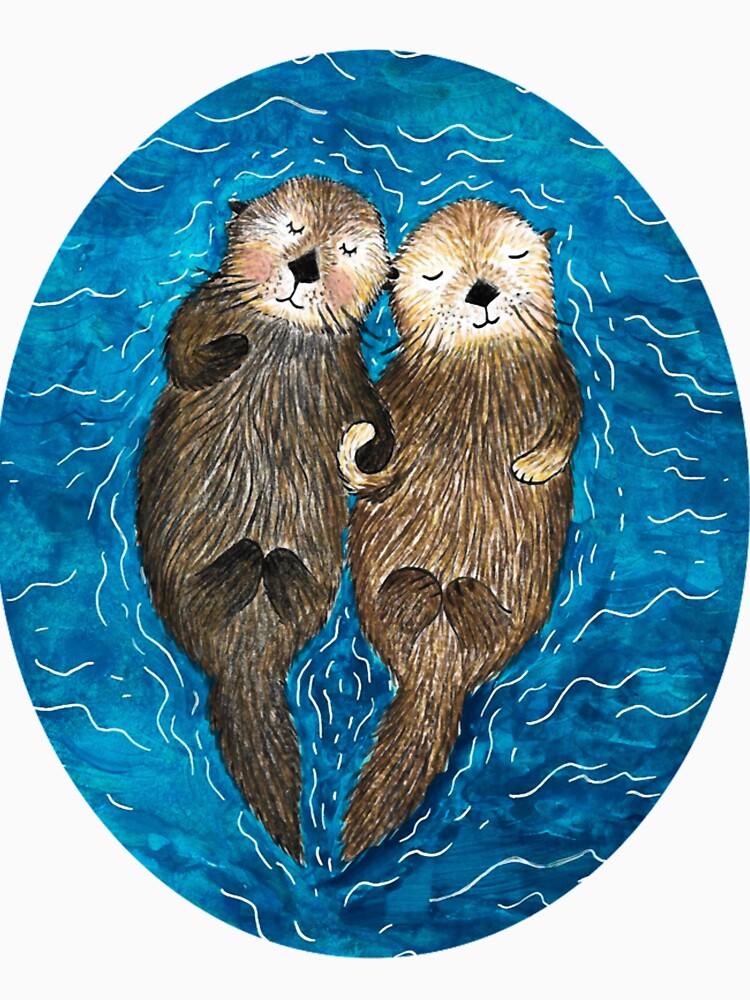 Sea Otters Holding Hands by VickieuBuque T-Shirts, Hoodie, Sweatshirt | BlankRebels.com (Image 3)