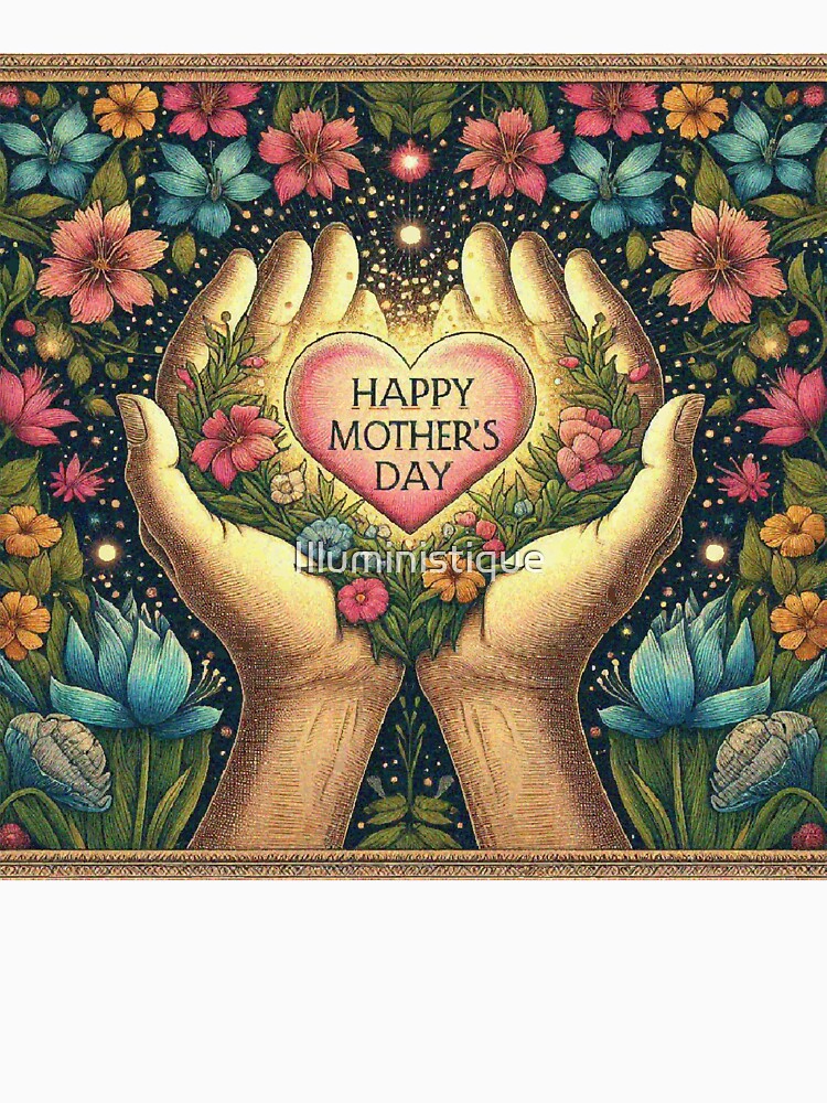 Glowing Heart Mothers day gift floral flower by Illuministique T-Shirts, Hoodie, Sweatshirt | BlankRebels.com (Image 3)