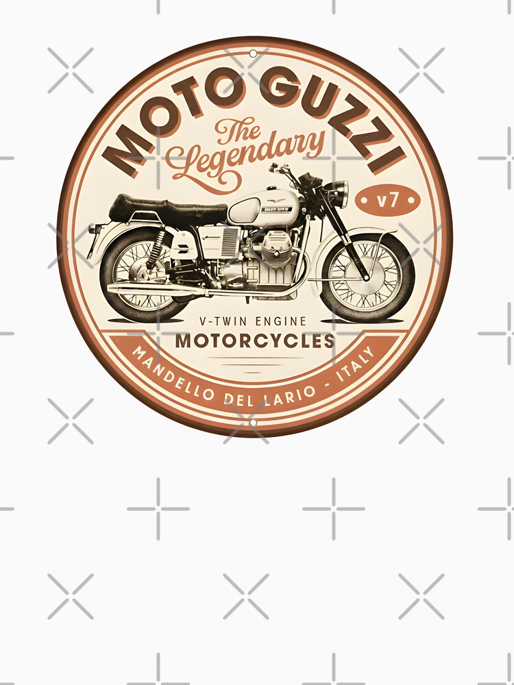 Vintage Moto Guzzi V7 Legendary Motorcycle Tin Sign Design by CharlieDesings