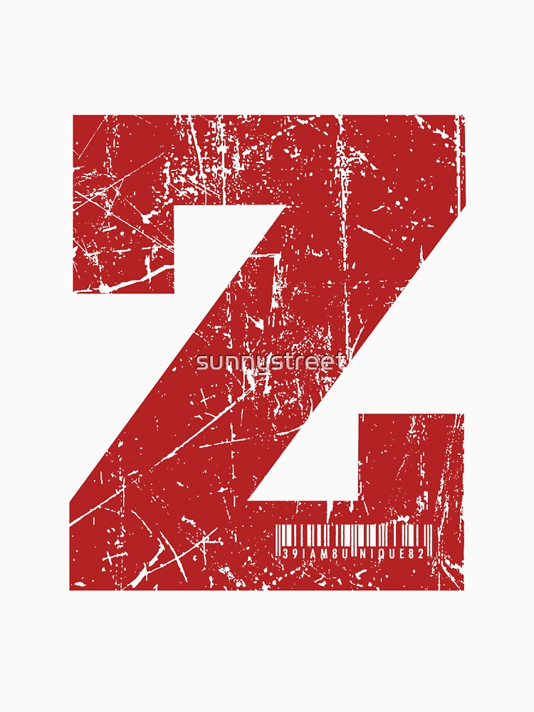 Red Grunge Monogram Letter "Z" I Am Unique by SunnyStreet T-Shirts, Hoodie, Sweatshirt | BlankRebels.com (Image 3)