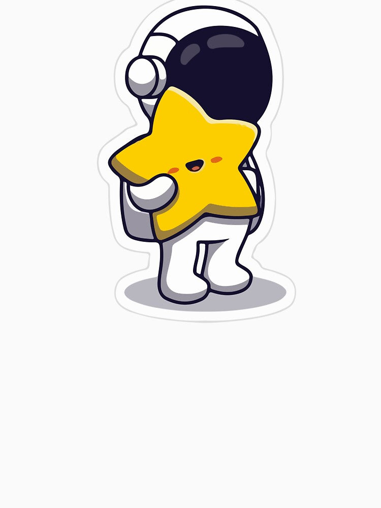 Cute Astronaut with Star illustration by CartheArtwork T-Shirts, Hoodie, Sweatshirt | BlankRebels.com (Image 3)