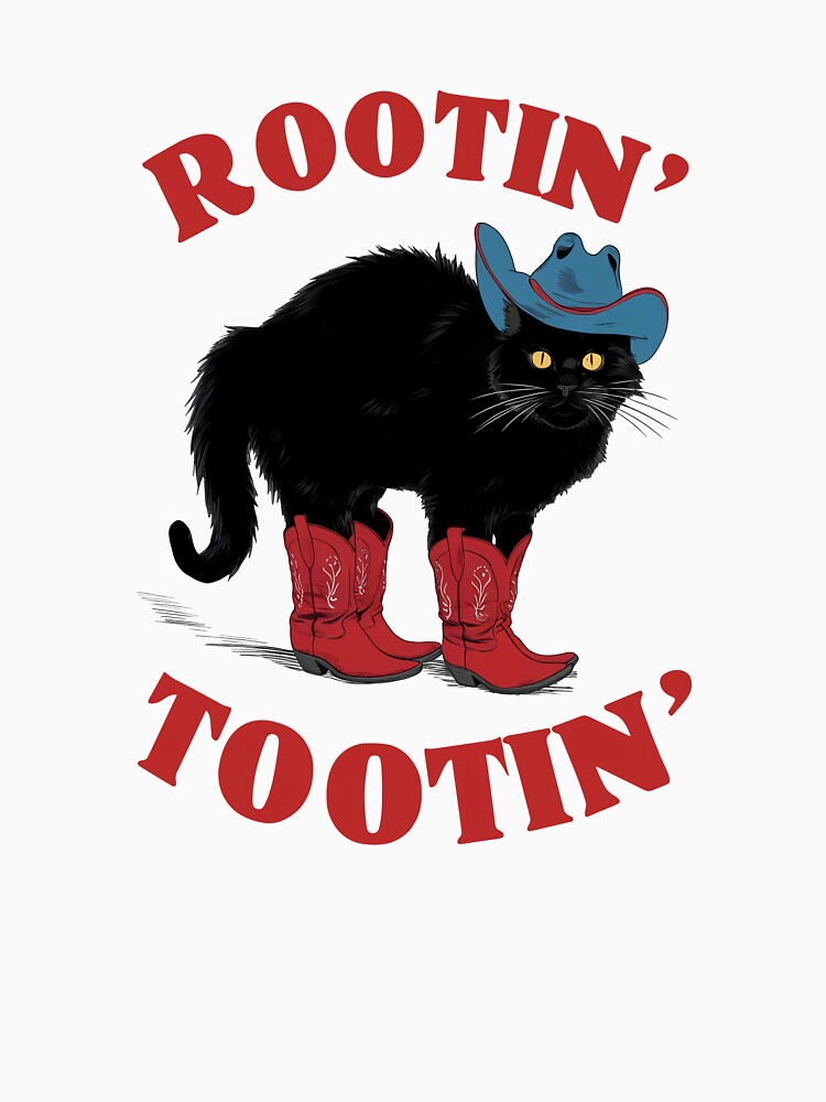 Rootin’ Tootin’ Cowboy Cat – Funny Western Black Cat Art by ArmyAbodo T-Shirts, Hoodie, Sweatshirt (Image 3)