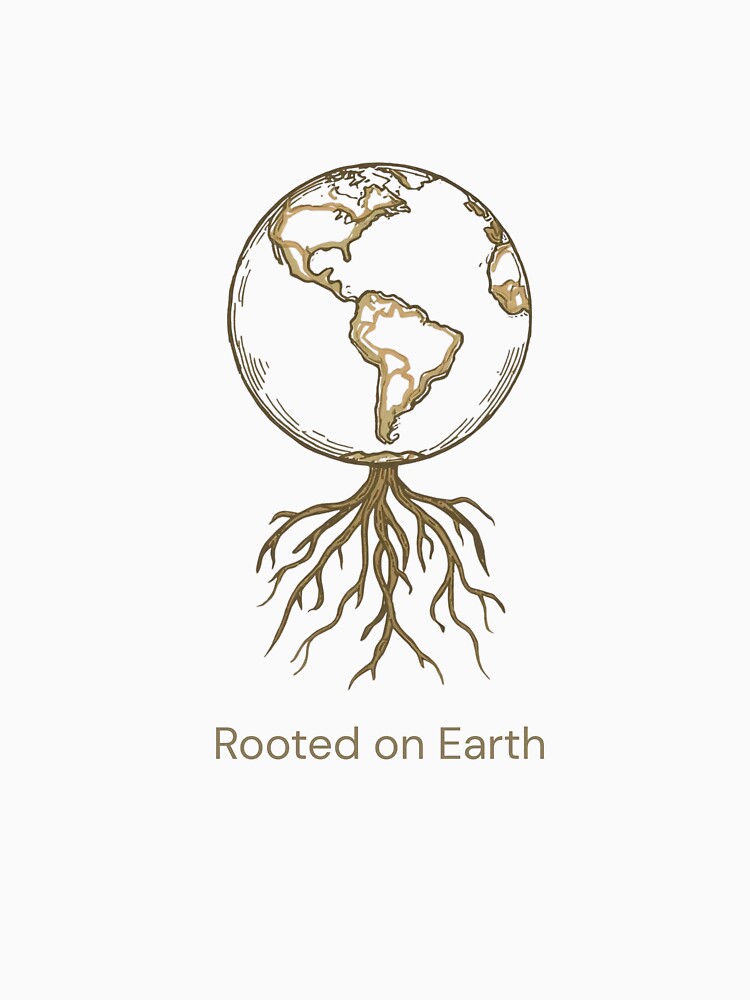 Rooted on Earth – Minimal Botanical Planet Illustration for T-Shirts & Hoodies by KindByNature Sweatshirt (Image 3)