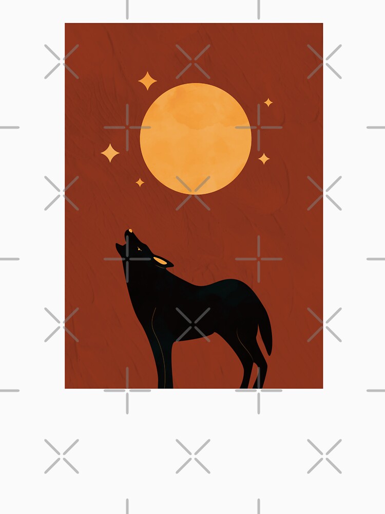 Moon Print, Wolf, Wall Art, Boho, Minimalist by technicolorable_art T-Shirts, Hoodie, Sweatshirt | BlankRebels.com (Image 3)