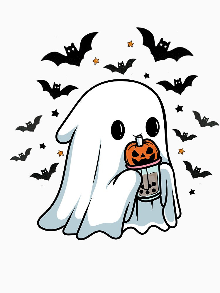 Cute Ghost Boba Tea Halloween Ghost by ArtsyLani T-Shirts, Hoodie, Sweatshirt | BlankRebels.com (Image 3)