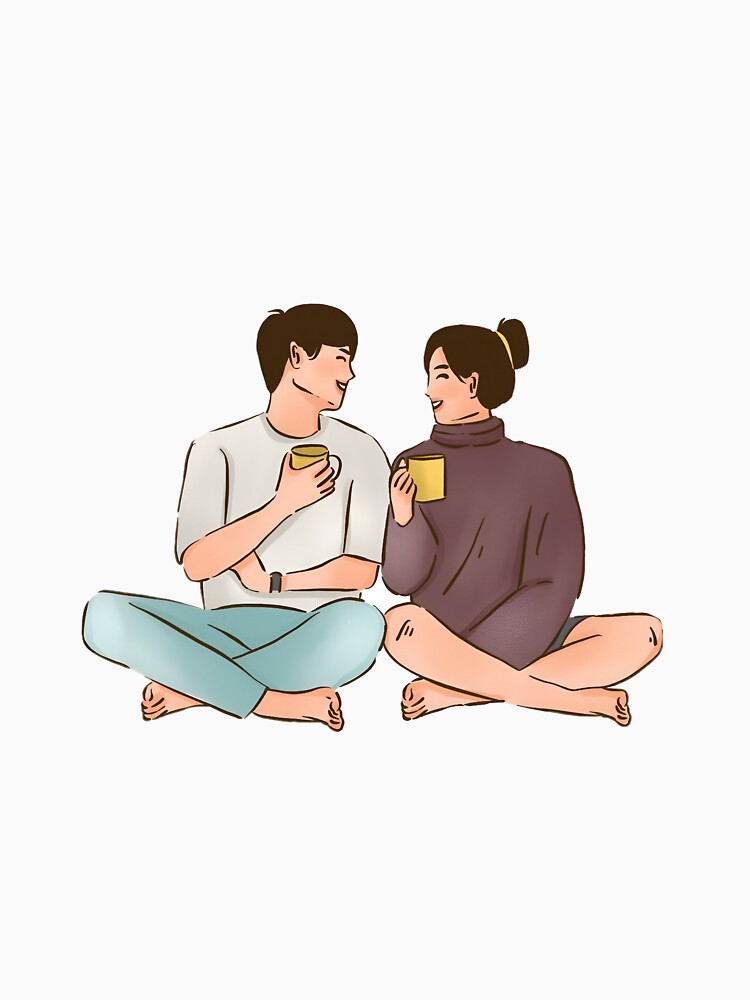 Cute couple having coffee - Lovely couple by ANRiel T-Shirts, Hoodie, Sweatshirt | BlankRebels.com (Image 3)