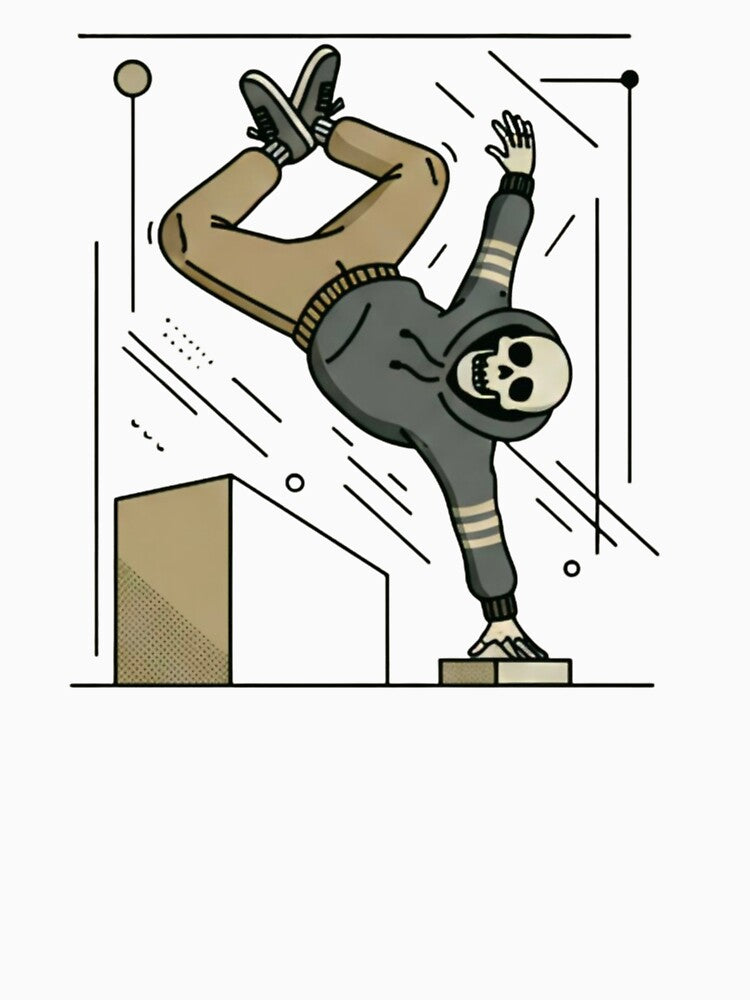 PERFORMER | Minimalist Skeleton Streetwear Art by DEADLINE. T-Shirts, Hoodie, Sweatshirt | BlankRebels.com (Image 3)