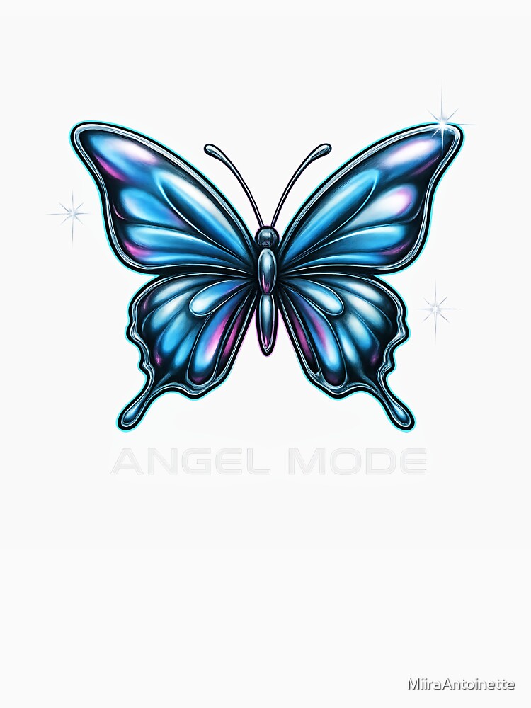 Chrome Butterfly — ANGEL MODE (Y2K Aesthetic) by MiiraAntoinette T-Shirts, Hoodie, Sweatshirt | BlankRebels.com (Image 3)