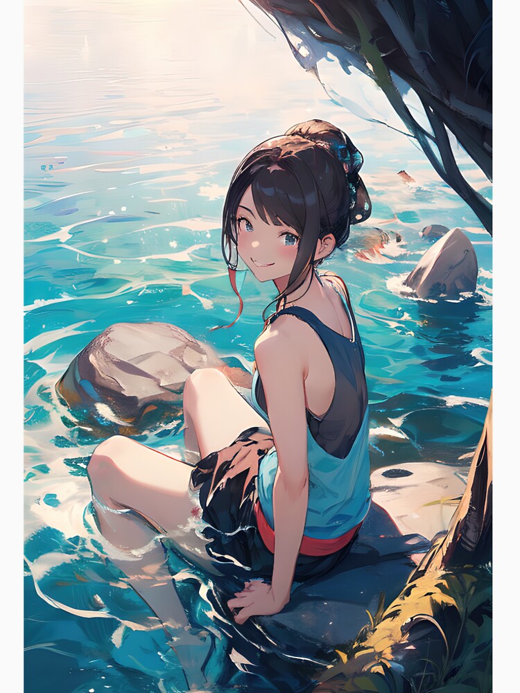 Anime girl in water art by TheArtistOf2022